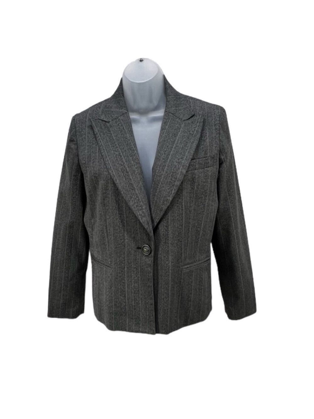 Larry Levine Classic Gray Women Blazer Business Jacket Suit Size 6
